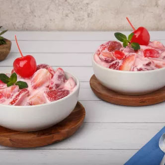 Fresas con Crema de Cerezas