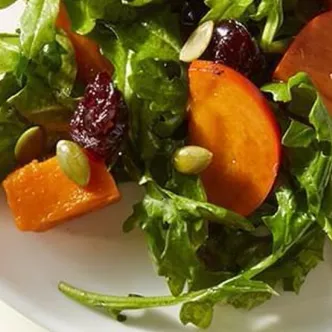 Winter Salad with Cranberry, Butternut Squash and Persimmons