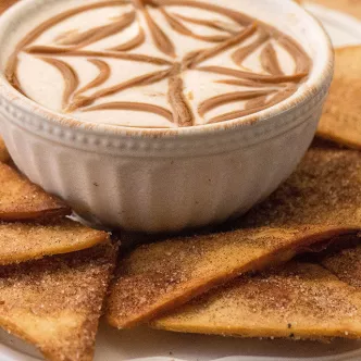 Mini Bunuelos with Marshmallow Yogurt Dip Long Right