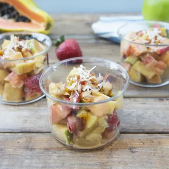 Bionic Fruit Salad with Dulce de Leche Sauce