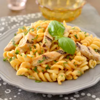 Pasta with Creamy Chipotle Peach Sauce