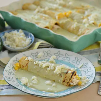 Enchiladas with Poblano Salsa
