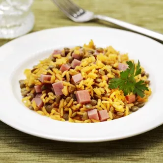 Arroz con Lentejas y Jamón