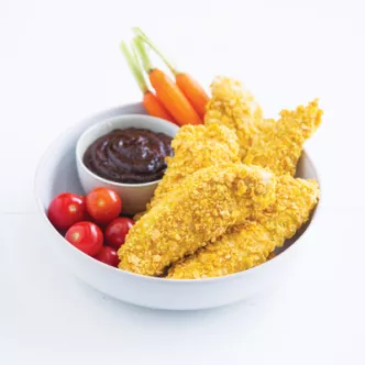Crispy Chicken Tenders with Mole Dipping Sauce