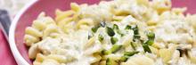 Pasta with Creamy Poblano Chile Sauce Long Right